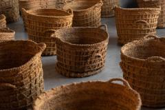 Rustic Handwoven Oversized Baskets Early 20th Century - 4586764