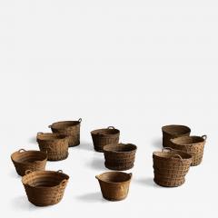 Rustic Handwoven Oversized Baskets Early 20th Century - 4590351