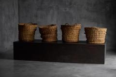 Rustic Handwoven Oversized Baskets France Early 20th Century - 4452227