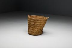 Rustic Handwoven Oversized Baskets France Early 20th Century - 4452275