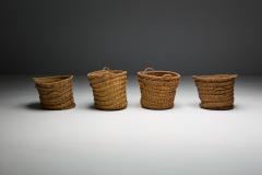Rustic Handwoven Oversized Baskets France Early 20th Century - 4452278