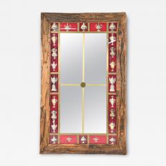 Rustic Italian Wall Mirror with Reverse Painted Classical Vases and Urns - 2988349