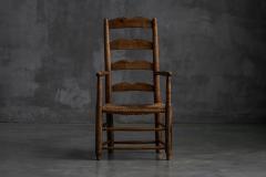 Rustic Ladder Back Armchair France Early 20th Century - 4529847