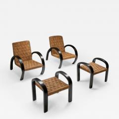 Rustic Modern Armchairs with Ottoman - 3395546