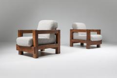 Rustic Modern Primitive Lounge Chairs in Boucl 1960s - 1931219