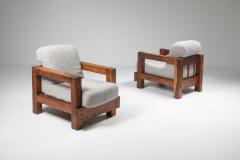 Rustic Modern Primitive Lounge Chairs in Boucl 1960s - 1931220