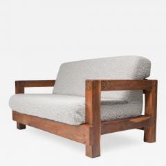 Rustic Modern Primitive Sofa in Boucl 1960s - 1932895