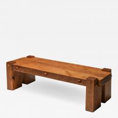 Rustic Modern Rectangular Coffee Table in Solid Oak 1960s - 1422228