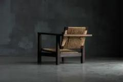 Rustic Modernist Easy Chair France 1950s - 3925313