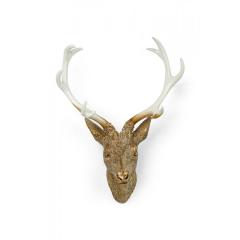 Rustic Mounted Resin Buckhead Sculpture - 4717233