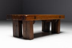 Rustic Oak Coffee Table Mid 20th Century - 4821469