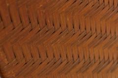 Rustic Old Hickory Log and Woven Rattan Full Bed Frame - 4657670