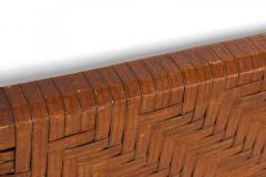 Rustic Old Hickory Log and Woven Rattan Full Bed Frame - 4657671