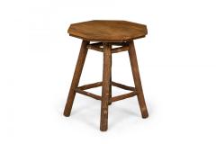 Rustic Old Hickory Octagonal Top Wood and Log End Side Table - 4665044