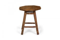 Rustic Old Hickory Octagonal Top Wood and Log End Side Table - 4665045