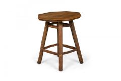 Rustic Old Hickory Octagonal Top Wood and Log End Side Table - 4665046