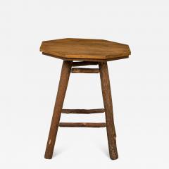 Rustic Old Hickory Octagonal Top Wood and Log End Side Table - 4728891