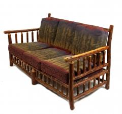 Rustic Old Hickory Sofa with Forest Print - 1419872