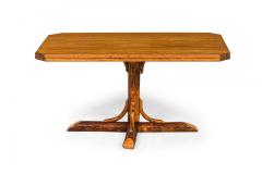 Rustic Old Hickory Wooden Pedestal Base Rectangular Coffee Table - 4169699