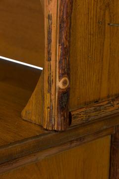 Rustic Old Hickory Wooden Two Part Kitchen Hutch - 4633839