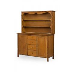 Rustic Old Hickory Wooden Two Part Kitchen Hutch - 4683163