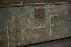 Rustic Painted Pine Storage Chest France Early 20th Century - 4541712