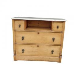 Rustic Pine 4 Drawer Marble Top Chest of Drawers - 2573378