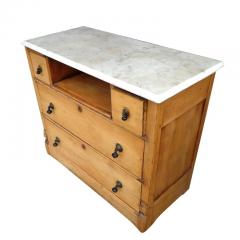 Rustic Pine 4 Drawer Marble Top Chest of Drawers - 2573379
