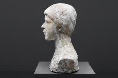 Rustic Plaster Bust Head Sculpture 1970s - 2469113