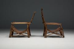 Rustic Reclining Chairs in Handcrafted Wicker France 1950s - 4271595