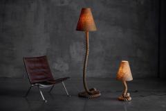 Rustic Rope Floor Lamp with Jute Shade France 1970s - 4342232