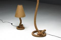 Rustic Rope Floor Lamp with Jute Shade France 1970s - 4342274