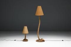 Rustic Rope Floor Lamp with Jute Shade France 1970s - 4342278