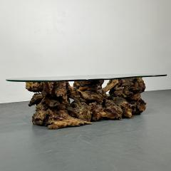Rustic Rosewood Natural Coffee Cocktail Table Organic Form Mid Century Modern - 2947515