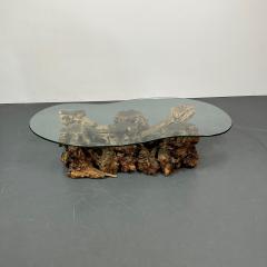 Rustic Rosewood Natural Coffee Cocktail Table Organic Form Mid Century Modern - 2947519