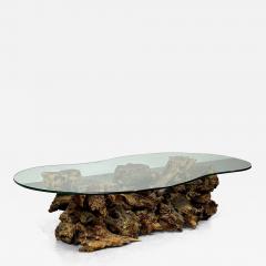 Rustic Rosewood Natural Coffee Cocktail Table Organic Form Mid Century Modern - 2957013