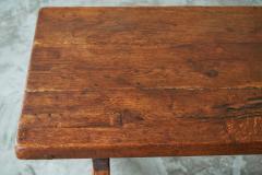Rustic Sabi Sabi Style Trestle Coffee Table in Solid Oak 19th Century - 4528623