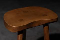 Rustic Solid Wood Bar Stools France 1950s - 4135075