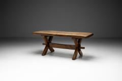 Rustic Solid Wood Coffee Table with Cross Legs France 19th Century - 4174434