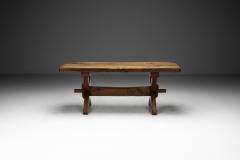 Rustic Solid Wood Coffee Table with Cross Legs France 19th Century - 4174435