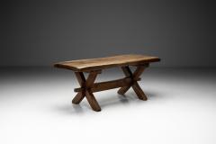Rustic Solid Wood Coffee Table with Cross Legs France 19th Century - 4174436
