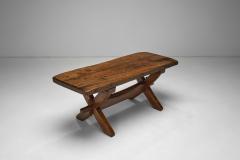 Rustic Solid Wood Coffee Table with Cross Legs France 19th Century - 4174437
