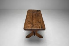 Rustic Solid Wood Coffee Table with Cross Legs France 19th Century - 4174438