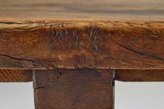 Rustic Solid Wood Coffee Table with Cross Legs France 19th Century - 4174441