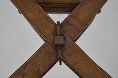 Rustic Solid Wood Coffee Table with Cross Legs France 19th Century - 4174443