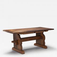 Rustic Solid Wood Dining Table Europe 19th Century - 3487695