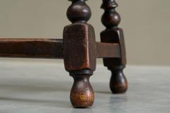 Rustic Stool or Side Table in Solid Turned and Carved Oak 19th Century - 4394964