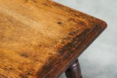 Rustic Stool or Side Table in Solid Turned and Carved Oak 19th Century - 4394967