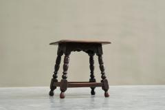 Rustic Stool or Side Table in Solid Turned and Carved Oak 19th Century - 4394982