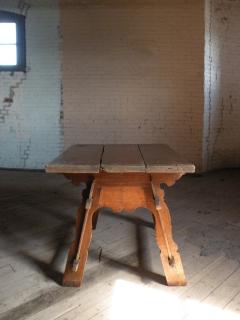 Rustic Swiss oak and pine square Rent Table - 4575888